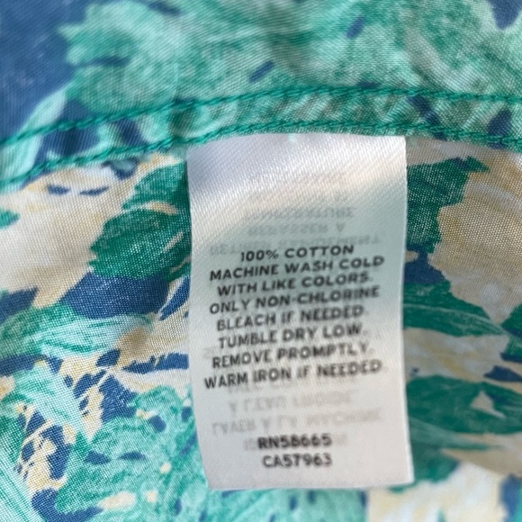 1091 men’s short sleeve tropical print shirt - Picture 5 of 5